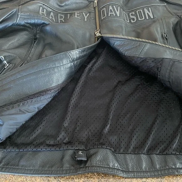 Mens Authentic Harley Davidson Road Warrior Leather Jacket 3XL Tall W Liner EUC  - Picture 3 of 8